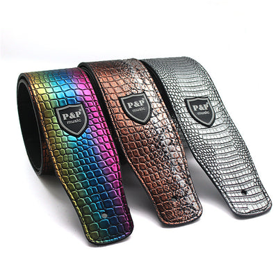 Crocodile PU Leather Guitar Strap