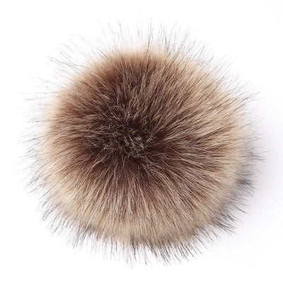 snap on faux fur pom